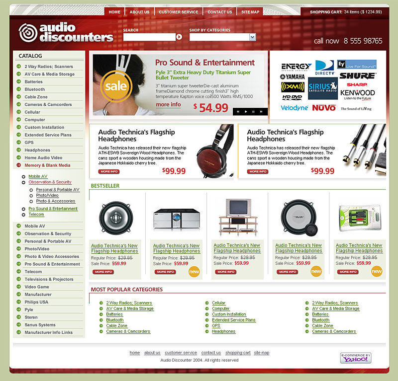 AudioDiscounters Portfolio of Alpha Store Design Studio.