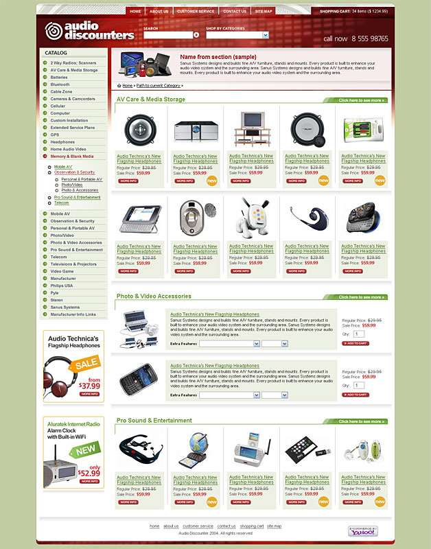 AudioDiscounters Portfolio of Alpha Store Design Studio.