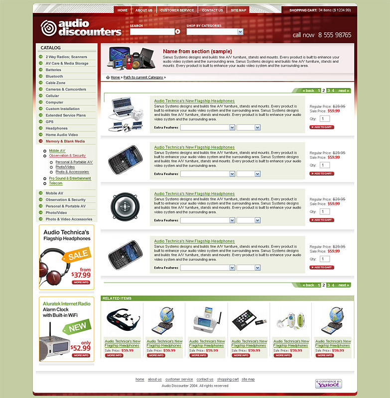 AudioDiscounters Portfolio of Alpha Store Design Studio.