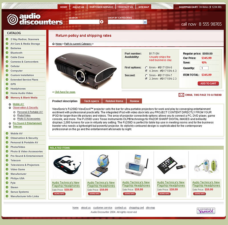 AudioDiscounters Portfolio of Alpha Store Design Studio.